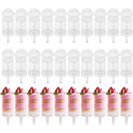 Jucoan 30 Pack Cake Pop Shooter Round Plastic Jelly Ice Cream Push-up Containers with Lids Base and Stick for Dessert Confetti Push Pop Shooters for Wedding B08CGLXMX6