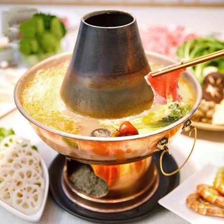 Hot Pot Large Capacity Copper Brown Charcoal Family Party Cooking Pot Easy to Heat Non-Stick Pan Electric Fondue Pots Color : Brown Size : 3838cm B08TM7BB2C