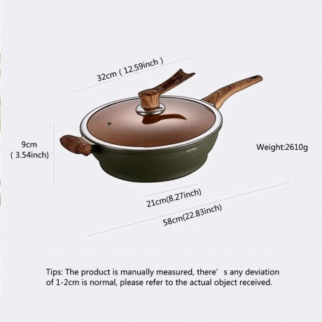 KMTCG Light Non-Stick Wok pan 32cmSuitable for induction cooker Electric and natural gas B08W2B1LYR