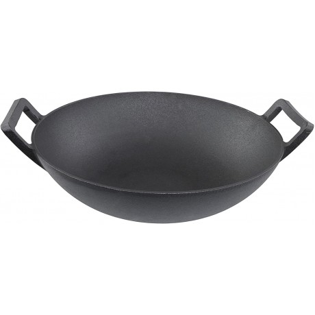 Potted Pans Cast Iron Wok with Handle Pre-Seasoned 14 Inch Wok for Cooking Vessels and Stir Fry Pan Flat Bottom Wok B0B1F66FCX
