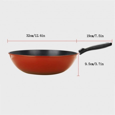 UXZDX CUJUX Nonstick Stir-Scratch Resistant Carbon Steel Wok for Electric Induction and Gas Stoves B08KH7VXPD