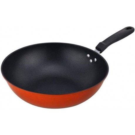 UXZDX CUJUX Nonstick Stir-Scratch Resistant Carbon Steel Wok for Electric Induction and Gas Stoves B08KH7VXPD