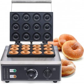 DNYSYSJ 12 Mini Donut Electric Maker 1500W for Breakfast Snacks Desserts with Non-stick Surface Stainless Steel Countertop Mini Cupcake Pie and Quiche Waffle Maker 12 Holes 2in Each B08YYN4S2N