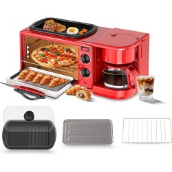 3 in 1 Breakfast Station DECAKILA Toaster Oven 4-C..