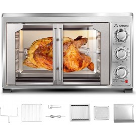6-in-1 Large Toaster Oven AOBOSI 1700W Multi-Function 23Qt Air Fryer Convection Toaster Oven Countertop Rotisserie & Dehydrator for Chicke Pizza and Cookies 6 Accessories & Recipes Included 47QT B09JSDF1KS