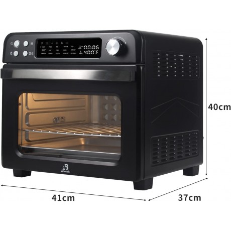 Betensh-us Air Fryer Toaster Oven Roaster Broiler Rotisserie Dehydrator Pizza Oven LED Display & Control Dial 1700W UL Listed Black single 23 L B09L87QY6L