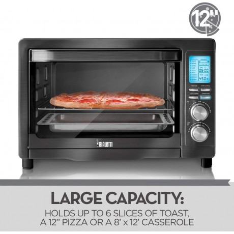 Bialetti 35047 6-Slice Convection Toaster Oven Black Stainless Steel B07H5LM6PF