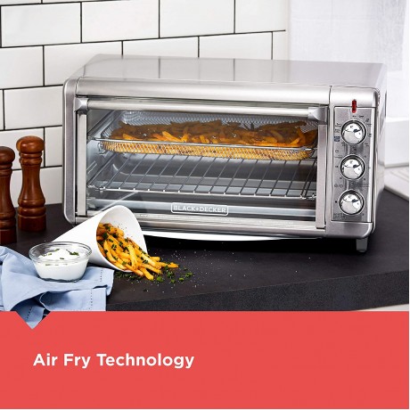 Black+Decker TO3265XSSD Extra Wide Crisp ‘N Bake Air Fry Toaster Oven Silver Fits 9 x 13 Pan B07J2PWRFJ