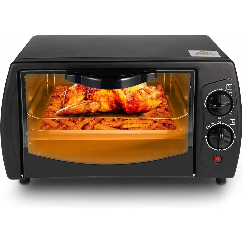 Countertop Toaster Oven & Pizza Maker Toaster Oven Exquisite 4-Slice Capacity 9 L Black Matte Stainless B09Y13N2KQ