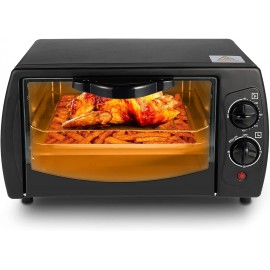 Countertop Toaster Oven & Pizza Maker Toaster Oven Exquisite 4-Slice Capacity 9 L Black  Matte Stainless B09Y13N2KQ