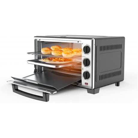 DECAKILA Countertop Toaster Oven Fits 6 Slices of Bread 12” Pizza 22L 1500W KUEV002W B09M6W4HLJ