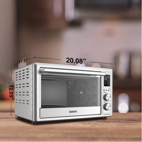 Galanz GT12SSDAN18 Toaster Oven with TotalFry 360 Enhanced Air Fry Technology 1800W 120V 1.1 Cu.Ft Capacity 8 Preset Cooking Functions 30L Stainless Steel Renewed B08LZVLFLK