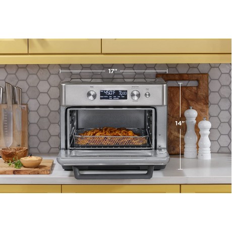 GE Digital Air Fryer Toaster Oven + Accessory Set | Convection Toaster with 8 Cook Modes | Large Capacity Oven Fits 12 Pizza | Countertop Kitchen Essentials | Stainless Steel B08SWMFSB6