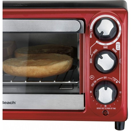 Hamilton Beach 4-Slice Toaster Oven Red B01KU81TSI