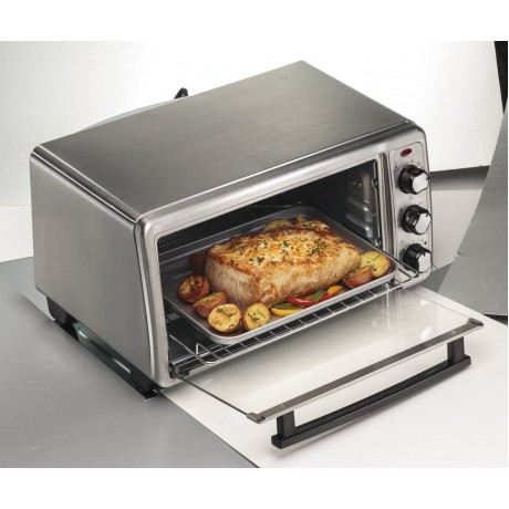 Hamilton Beach 6-Slice Countertop Toaster Oven with Bake Pan Stainless Steel 31411 B01MG8O7B4
