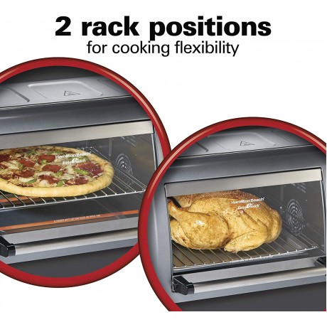 Hamilton Beach Countertop Convection Toaster Oven with Easy Reach Roll-Top Door 6-Slice Stainless Steel 31434 B07NSSZN9H