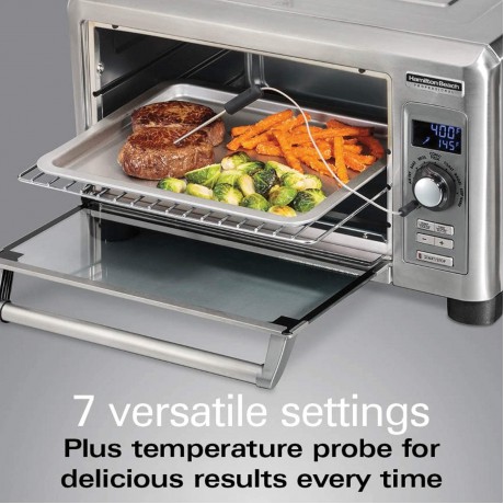 Hamilton Beach Professional Sure-Crisp Digital Air Fryer Countertop Toaster Oven 1500W Fits 12” Pizza 6 Slice Capacity Temperature Probe Stainless Steel 31243 B08H5PYZ46