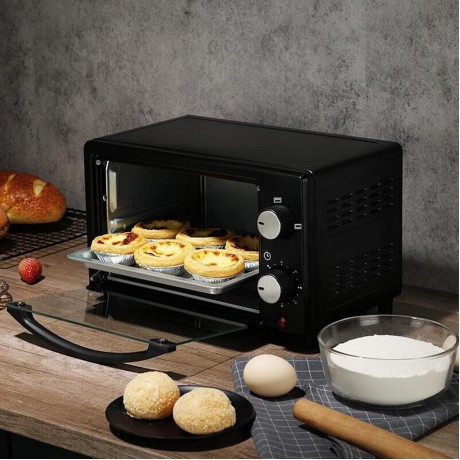 Kaqiluo Car Electric Oven Lunch Boxes，Toaster Outdoor Grill Truck RV Outdoor Oven 9L 24V 300W Easy To Control Timing Baking Upper And Lower Tube Baking Settings Pull-Down Crumb Tray Black B09BJDMRKV