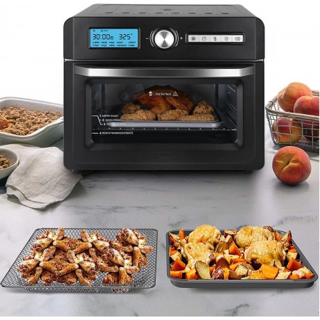 Kitchen Convection Oven 1550 Watt Countertop Turbo Cooker with Grill Griddle Top Rack Dual Hot Plates Toaster Baking Tray Skewers and Handles B09MCJ7WLX