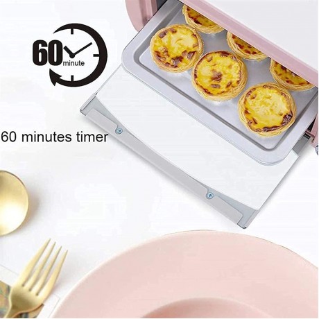 Kitchen Mini Toaster Oven 10L Mini Oven Adjustable Temperature 0-230℃ and 60 Minutes Timer Independent Temperature Control Household Baking Electric Oven Color : Pink Color : Pink B09GB1P3T8