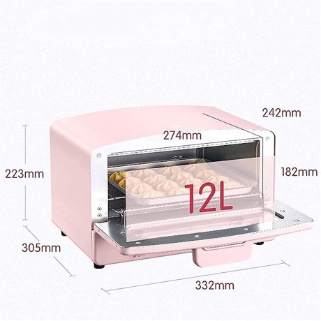 Kitchen Mini Toaster Oven 12L Mini Retro Electric Oven Multi-Function Toast Dehydrate 60 Min Timer Drawer Type Bread Cake Biscuit Baking Machine Color : Blue B09G9ZLHG4