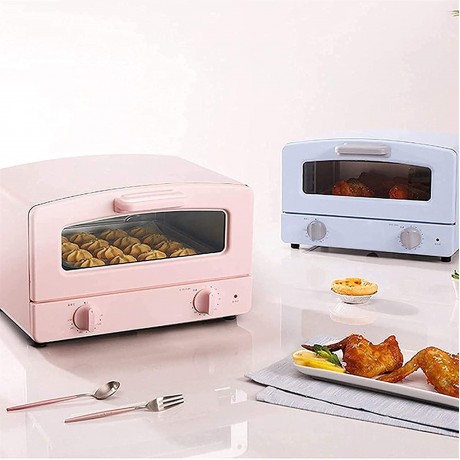 Kitchen Mini Toaster Oven 12L Mini Retro Electric Oven Multi-Function Toast Dehydrate 60 Min Timer Drawer Type Bread Cake Biscuit Baking Machine Color : Blue B09G9ZLHG4