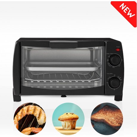 Mainstays 4-Slice Toaster Oven Black Includes 1 baking rack and 1 baking pan B01LWBZDI6