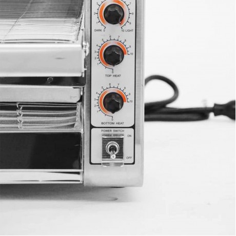 Omcan 11387 14 Inch Wide Conveyor Belt Adjustable Heat and Speed Stainless Steel Infrared Baking Commercial Kitchen Toaster Oven B010GL27LM