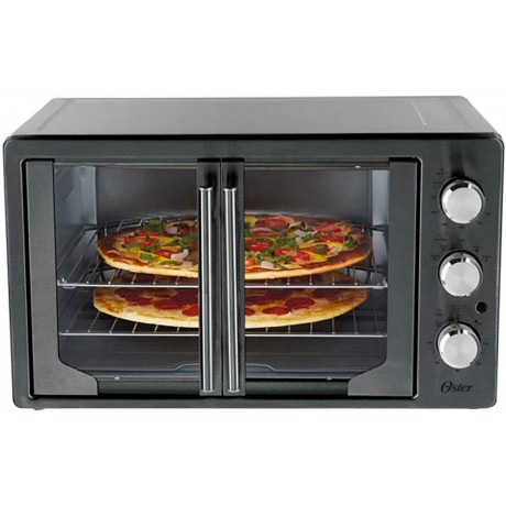 Oster 31160840 Extra Large Single Door Pull French Door Turbo Convection Toaster Oven with 2 Removable Baking Racks Metallic and Charcoal B089KTHGX1