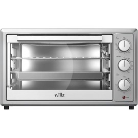 Willz WTH1215S4MC15 Countertop Toaster Oven Pull Down Door Handle 5 Cooking Programs Minutes Timer 1500W 120Volts 42L Manual Stainless Steel B08QR9QB4N