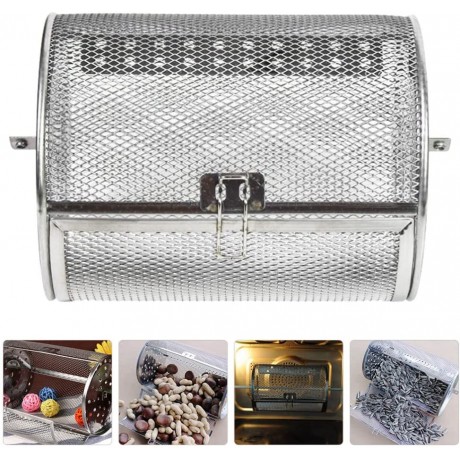 Cabilock 1 Set Rotisserie Basket Coffee Bean BBQ Grill Roaster Drum Stainless Steel Oven Cages Oven Basket for Baking Nuts Coffee Beans Silver B09MTC176B