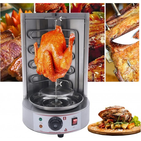 CNCEST Shawarma Machine Electric Roaster 110V Electric Vertical Kebab Grill Gyro Roaster，Rotating Barbecue Oven Vertical Broiler for Home Restaurant Kitchen B0B1PY7BFK