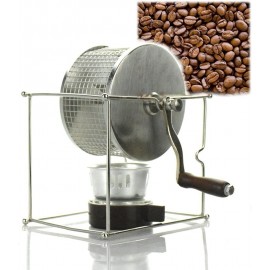 Coffee Roasting Machine Grill Basket with Handle DIY 360 Degree Stainless Steel Rotisserie Grill Roaster Drum Oven Basket Baking Rotary for Peanut Dried Nut Coffee Beans B09WKFMGS1