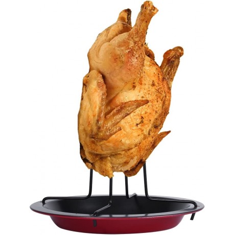Non-stick Vertical Chicken Cooking Grill Rack With Pan Roasting BBQ Party Roaster Tray B01M7NWTP9