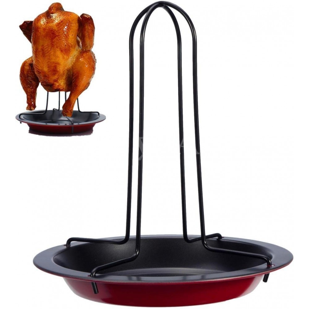 Non-stick Vertical Chicken Cooking Grill Rack With Pan Roasting BBQ Party Roaster Tray B01M7NWTP9