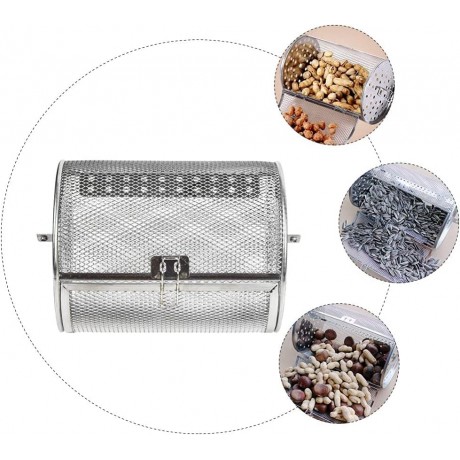 YARNOW Stainless Steel Rotisserie Grill Roaster Drum Oven Basket Oven Roast Baking Rotary for Peanut Dried Nut Coffee Beans BBQ Roasting Tool B09FPDD7LC