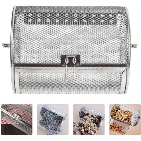 YARNOW Stainless Steel Rotisserie Grill Roaster Drum Oven Basket Oven Roast Baking Rotary for Peanut Dried Nut Coffee Beans BBQ Roasting Tool B09FPDD7LC