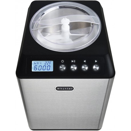 Whynter ICM-201SB Upright Automatic Ice Cream Maker 2 Quart Capacity Built-in Compressor no pre-Freezing LCD Digital Display Timer Stainless Steel Mixing Bowl 2.1 B01FXMW4AS