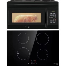 GASLAND Chef 30 Inch Over-the-Range Microwave Oven OTR1603B + 30 Inch Induction Cooktop IH77BF 4 Cooking Zone B09P3VXGLD