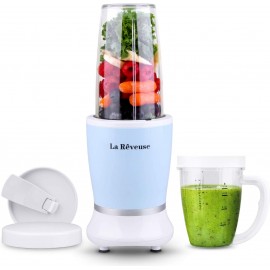 La Reveuse Personal Size Blender 250 Watts Power for Shakes Smoothies Seasonings Sauces with 1 Piece 15 oz Cup,1 Piece 10 oz Mug,BPA Free Sky Blue B08HPLXDLY