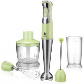 Immersion Hand Blender UTALENT 5-in-1 8-Speed Stick Blender with 500ml Food Grinder BPA-Free 600ml Container,Milk Frother,Egg Whisk,Puree Infant Food Smoothies Sauces and Soups Green B07HLMB4YD