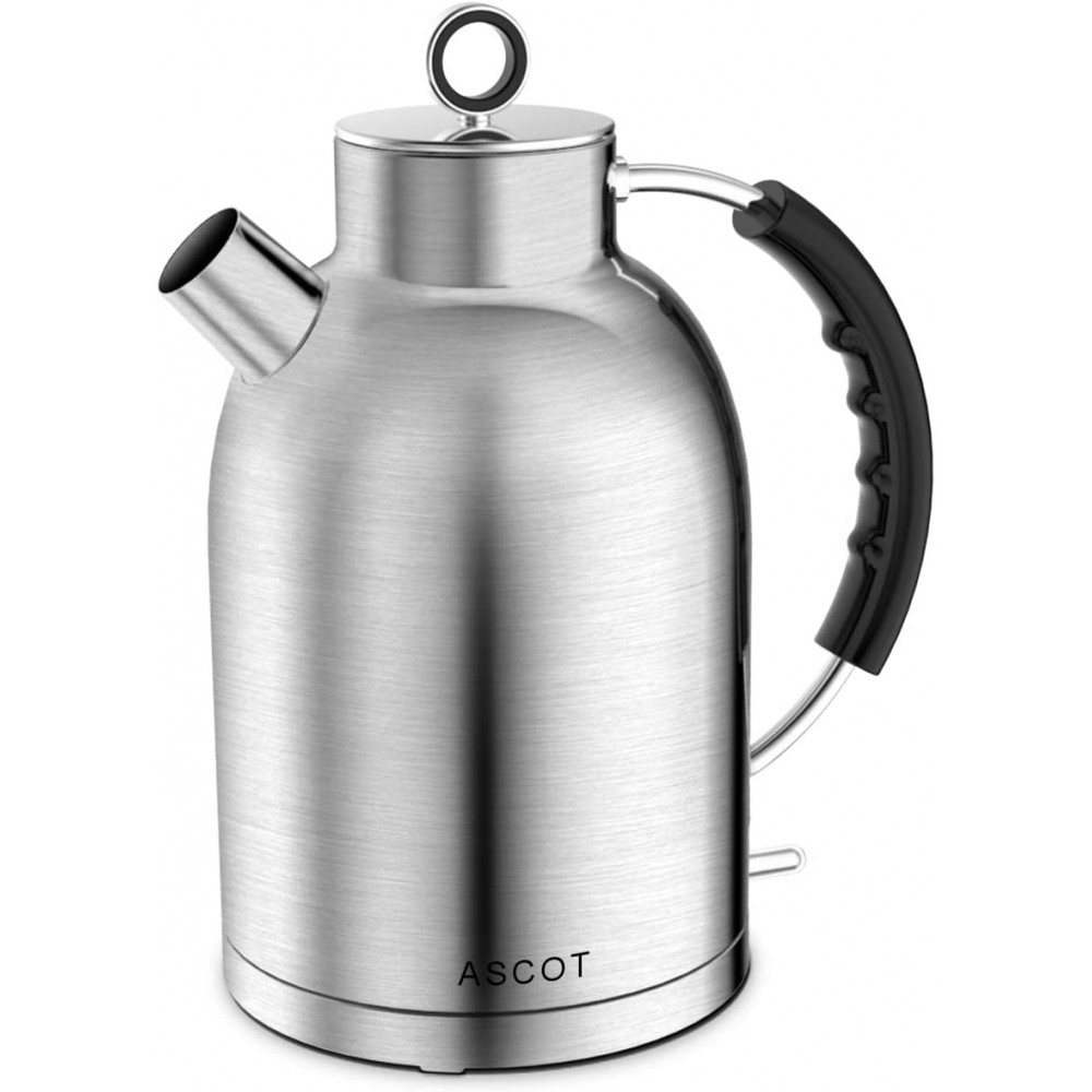 Electric Kettle ASCOT Stainless Steel Electric Tea Kettle 1.7QT 1500W BPA-Free Cordless Automatic Shutoff Fast Boiling Water Heater Matte Silver B086PVGT39