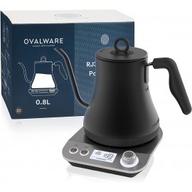 OVALWARE Electric Pour Over Gooseneck Kettle 0.8L Variable Temperature Control Quick Boil Smart Automatic Shutoff Stainless Steel Fast Hot Water Boiler Electronic Pot Heater Coffee Tea Maker B08GPKPYHC