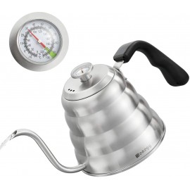 Pour Over Coffee Kettle with Thermometer for Exact Temperature 40 fl oz Premium Stainless Steel Gooseneck Tea Kettle for Drip Coffee French Press and Tea Works on Stove and Any Heat Source B07Z4134MG
