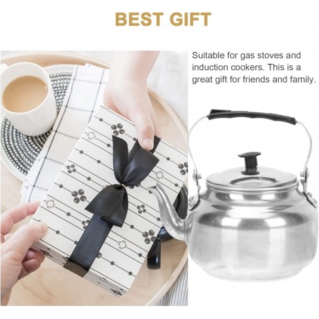 Whistling Tea Kettle Teapot Stovetop Tea Kettle for Blooming and Loose Leaf Tea Maker Silver 12x9cm Samba B09MCHYK9T