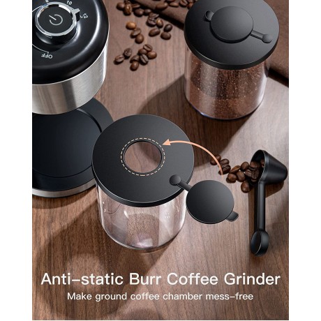 Burr Coffee Grinder Stainless Steel Coffee Grinder Electric with 35 Grind Settings for 2-12 Cups Conical Burr Mill Coffee Bean Grinder for Espresso Drip Coffee Pour Over & French Press Coffee B09BB5X2DG