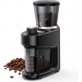 Ceramics Coffee Grinder Conical Burr Mill with 15 Precise Grind Setting for 2-10 Cups Black B09Q5LWDHM