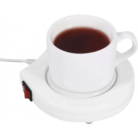 Coffee Mug Warmer 110V White Electric Powered Cup Warmer Heater Pad Coffee Tea Milk Mug Electric Beverage Warmer for Office Home Cocoa Tea Milk Drinks US Plug B09G354MHN