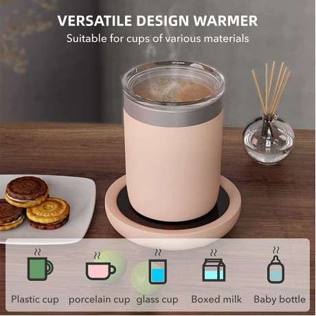 Coffee Mug Warmer for Desk KKJ Coffee Cup Warmer for Desk Multi-use Tea Warmer Electric Beverage Warmer & Coffee Warmer for Desk Smart Cup Warmer for Coffee for Home Office Desk Use B09ZQR1SPB