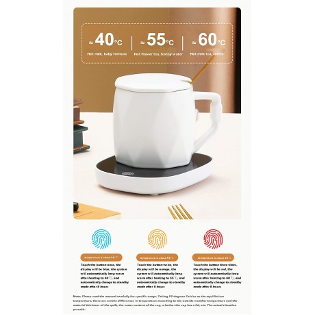 Coffee Warmer Coffee Warmer for Desk 3-Temperature Control Mode Beverage Warmers Plate+Electric Coffee Stirrer for Coffee Milk Tea Water Heating&Stir B09PH2R6J6